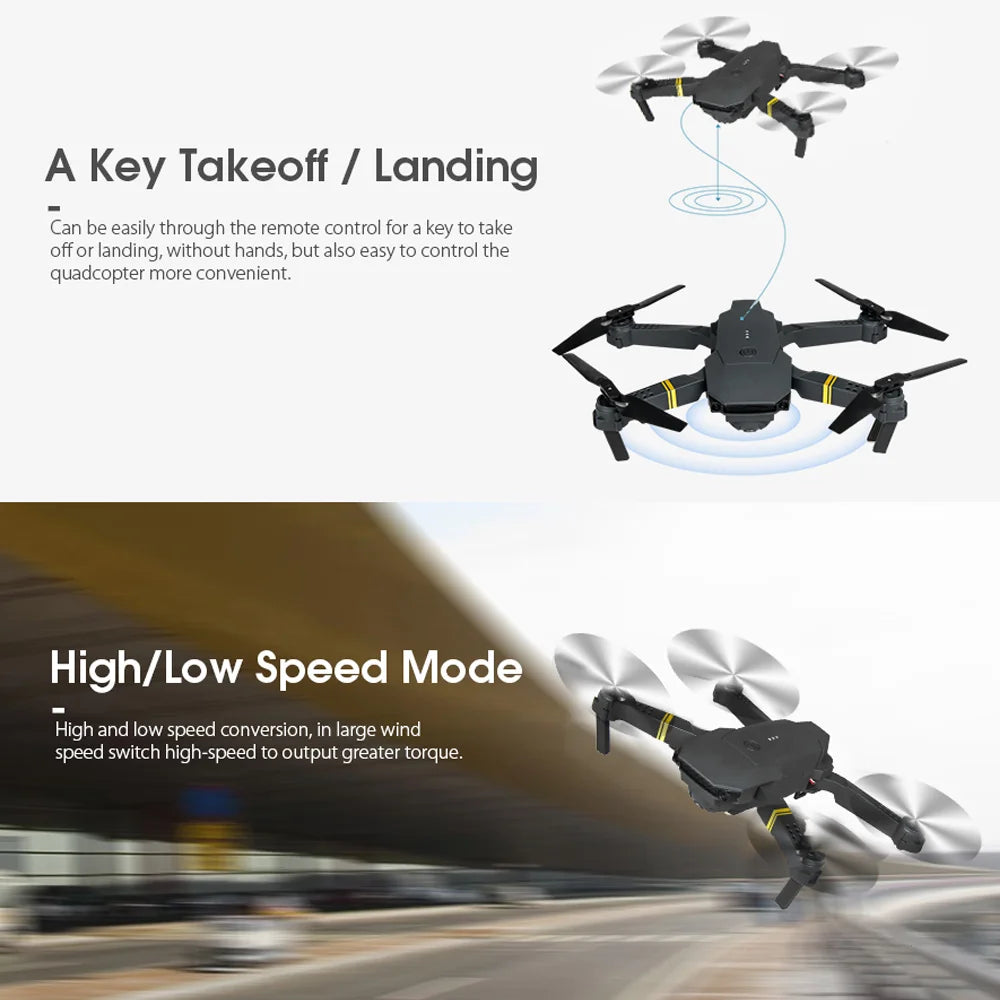 4K HD Dual Camera RC FPV WiFi Portable Wide Angles Foldable Quadcopter Drone