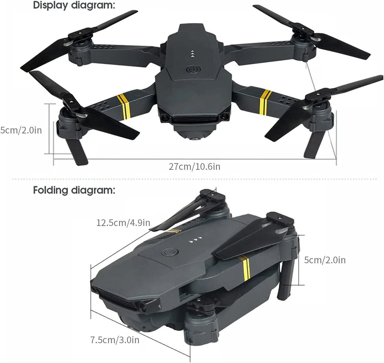 4K HD Dual Camera RC FPV WiFi Portable Wide Angles Foldable Quadcopter Drone