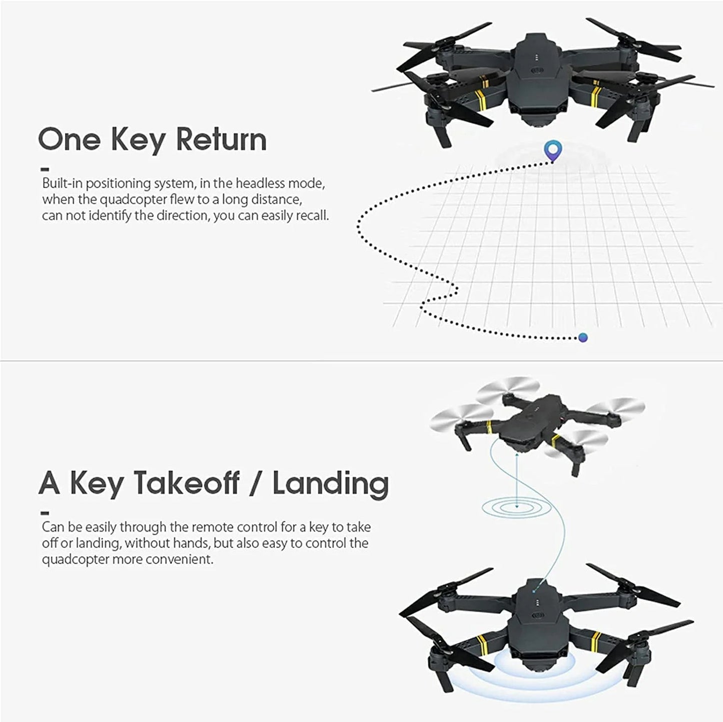 4K HD Dual Camera RC FPV WiFi Portable Wide Angles Foldable Quadcopter Drone