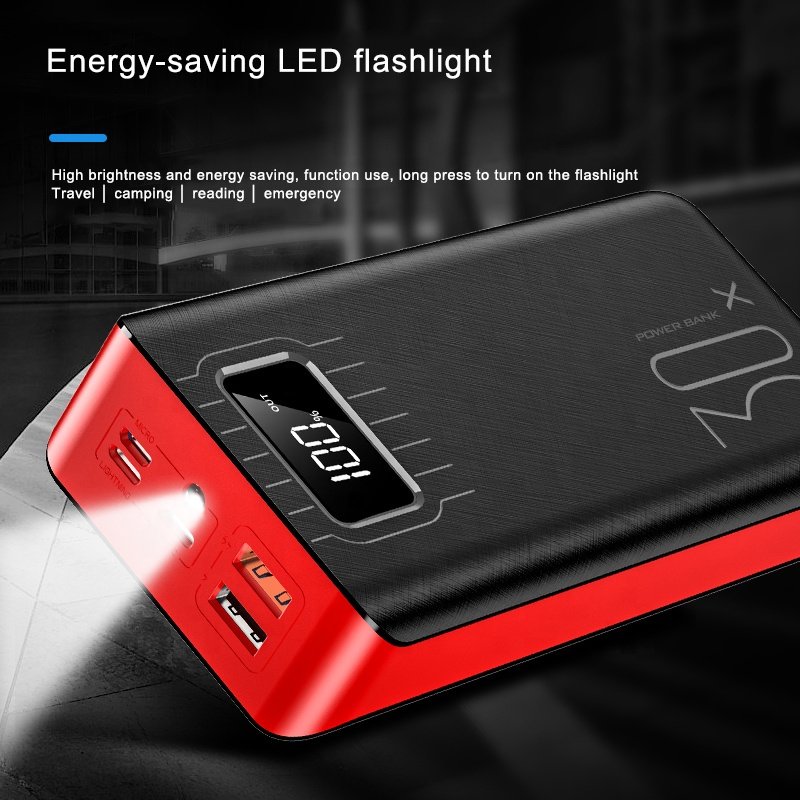 20000mAh External battery Power Bank USB With LED flashlight