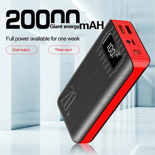 20000mAh External battery Power Bank USB With LED flashlight