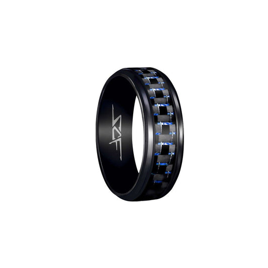 Blue Lace Real Carbon Fiber Ring