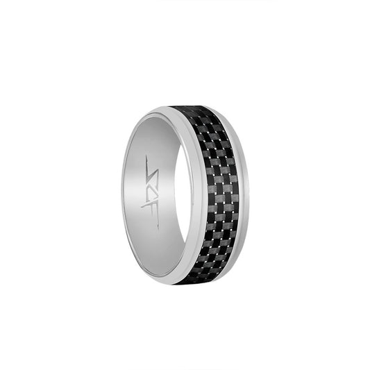 Real Carbon Fiber Ring /Silver/ Slate Series